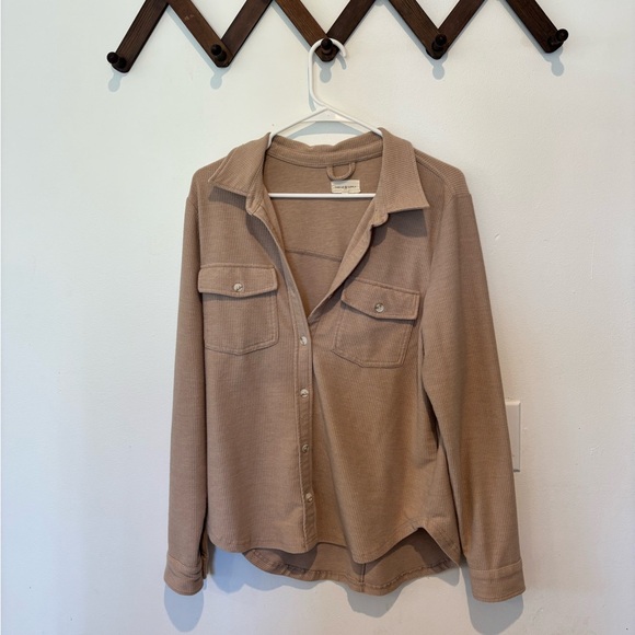 Thread & Supply Tan Button Down Shirt - Picture 1 of 2